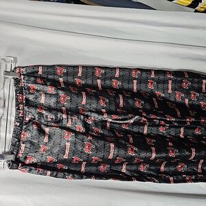 Women's Black and Red Patterned Sleep Pants